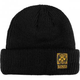 Bones Wheels Black & Gold Cuff Beanie - Black