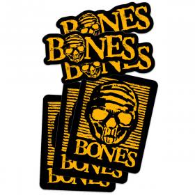 Bones Wheels Black & Gold Sticker - 4" Assorted