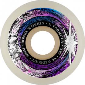 56mm 99a Bones X-Formula V6 Wide-Cut Moon Beam Wheels - White