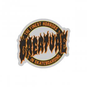 Creature Finest Flame Clear Mylar Sticker - Black/Orange 3" x 2.8"