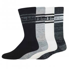 Dickies Rugby Stripe Crew Socks 4-Pack - Multi/Gray Stripe