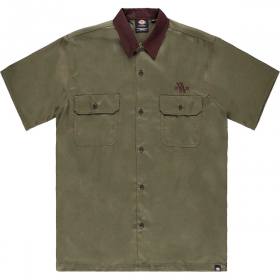 Dickies Skate Vincent Alvarez Block Collar Work Shirt - Military Green