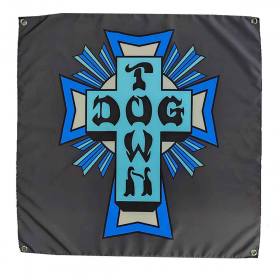 Dogtown Cross Logo Flag - Black/Blue 34" x 34"