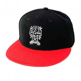 Dogtown Gonz Cross Snapback Hat - Black/Red/White Cross