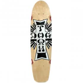 7.75x28.5 Dogtown Cross Logo Cruiser Deck - Natural/Silver Flake Cross