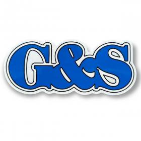 G&S Large Logo Sticker - 3" x 7.5" Blue/White