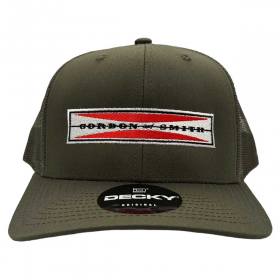 G&S Original Logo Decky 7-Panel Flat Bill Mesh Trucker Hat - Forest Green
