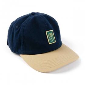 Habitat Harbor Unstructured 5 Panel Strapback Hat - Navy/Tan