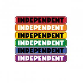 Independent Trucks Bar Logo White Vinyl Sticker - Assorted Colors 6" x 1"