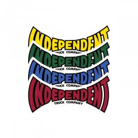 Independent Trucks Span Logo White Vinyl Sticker - Assorted Colors 6" x 3"