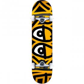 Krooked Bigger Eyes Complete Skateboard - Mini Yellow 7.3x29.3