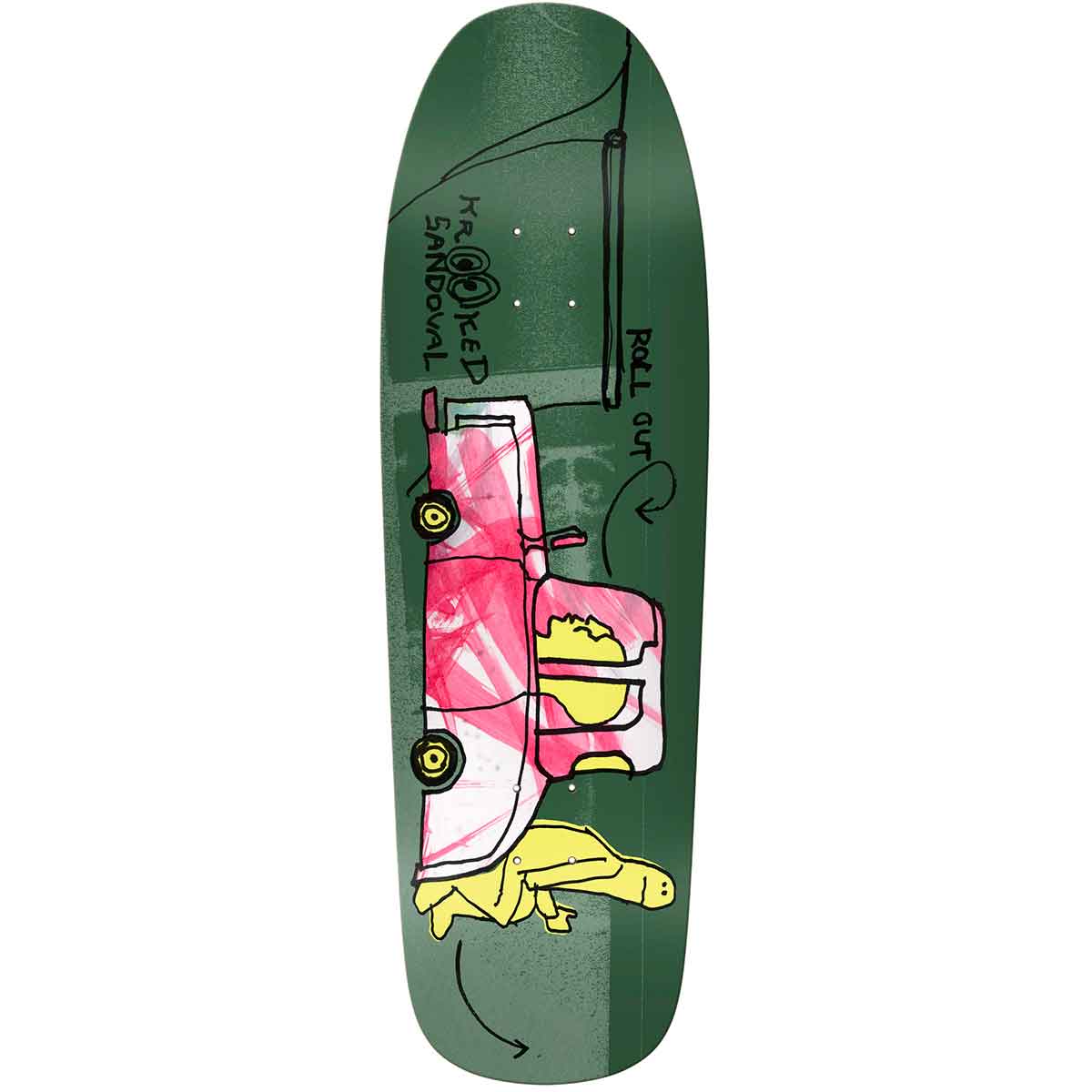 Krooked Ronnie Sandoval Roll Out Gonz Dub Shaped Skateboard Deck