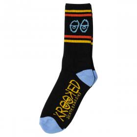 Krooked Eyes Crew Socks - Black/Blue/Gold/Red