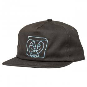 Krooked Moonsmile Raw Snapback Hat - Charcoal/Blue