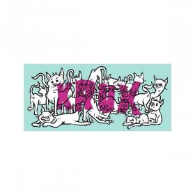 Krux Trucks Cat Party Clear Vinyl Sticker - Multi-Color 3.5" x 1.6"