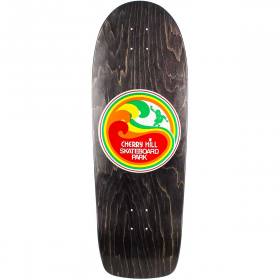10.5x31.5 Pocket Pistols Cherry Hill Skatepark Series Shaped Deck - Black Stain