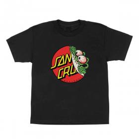 Santa Cruz Beware Dot Front Youth T-Shirt - Black