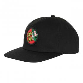 Santa Cruz Beware Dot Mid Profile Strapback Hat - Black