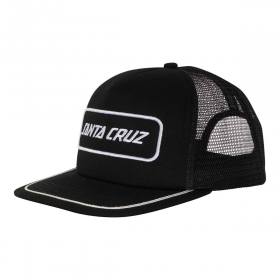 Santa Cruz Box Strip Mid Profile Mesh Trucker Hat - Black