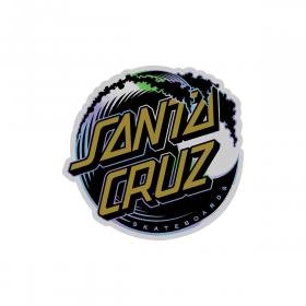 Santa Cruz Holo Wave Dot Clear Mylar Sticker - Multi-Color 3.5" x 3.5"