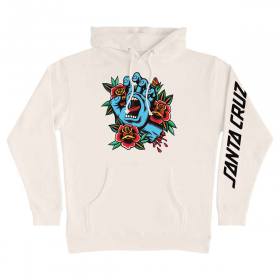 Santa Cruz Screaming Flash Front Heavyweight Pullover Hoodie - Bone