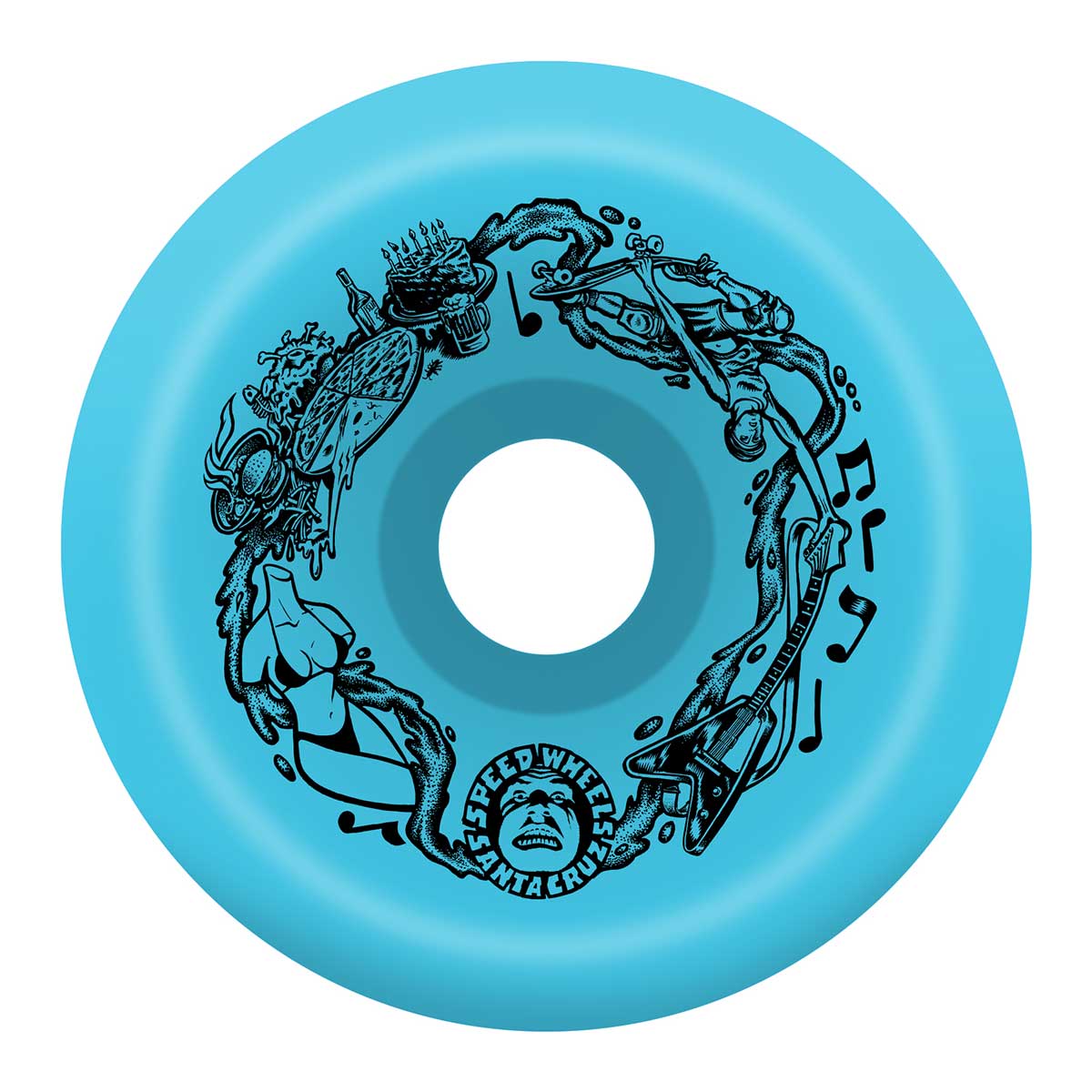 Santa Cruz Skateboards Vomits Mini Slime Balls Blue Pink Swirl Skateboard  Wheels - 56mm 97a (Set of