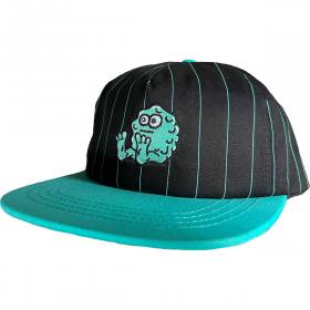 Snot Wheels Booger Pinstripe Snapback Hat - Black/Teal