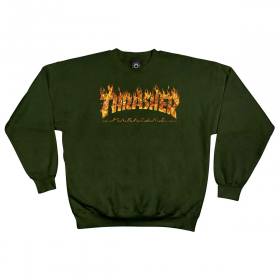 Thrasher Inferno Crewneck Sweatshirt - Dark Chocolate