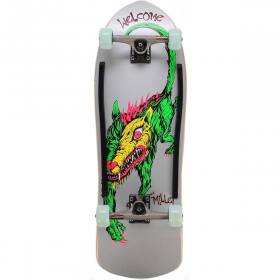 Welcome Chris Miller Beast On Crossbone Custom Complete Skateboard - Metallic Silver 10x30