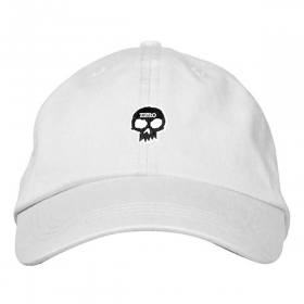 Zero Single Skull Dad Hat - White