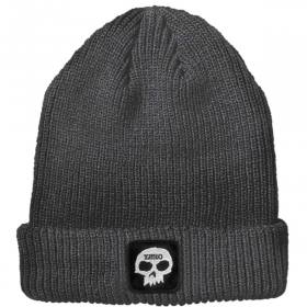 Zero Single Skull Patch Cuff Beanie - Charcoal