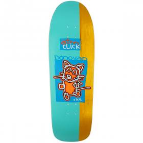 10x31.2 ATM Click Donovan Rice Cat Shaped Deck - Teal/Yellow Stain