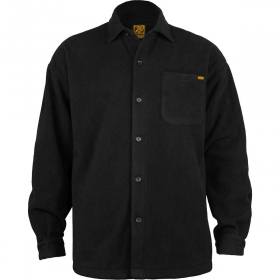 Bones Wheels Black & Gold Zip Button Fleece Long Sleeve Shirt - Black