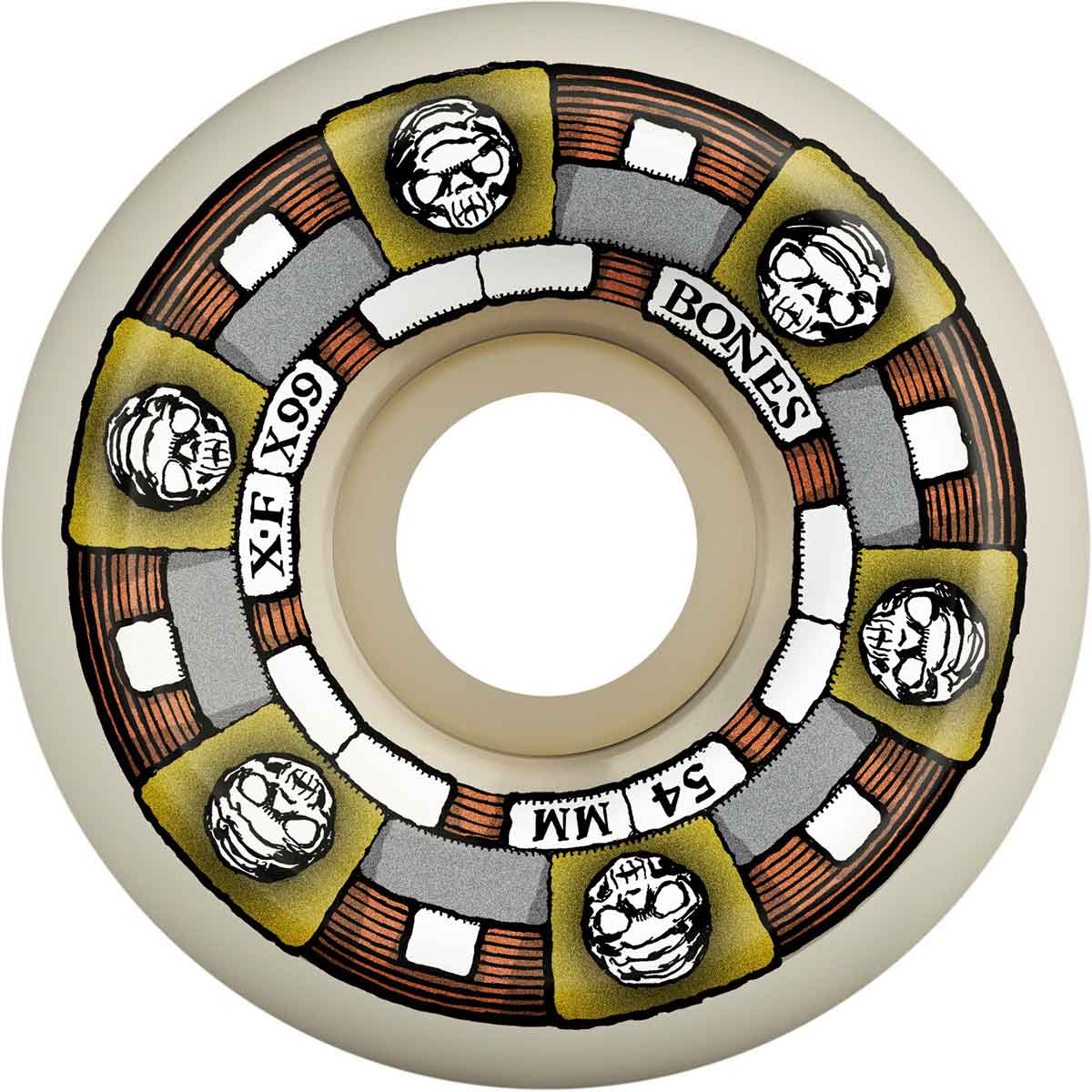 54mm 99a Bones X-Formula V5 Side-Cut Timeless Machine Wheels - White