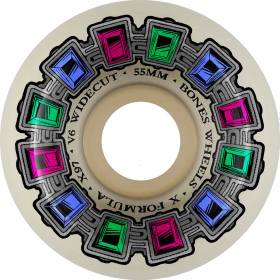 55mm 97a Bones X-Formula V6 Wide-Cut Deal Of Desitiny Wheels - White