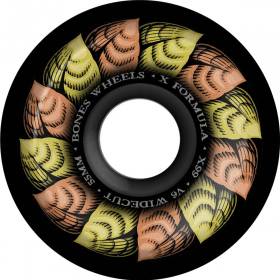 55mm 99a Bones X-Formula V6 Wide-Cut Leaving Wheels - Black