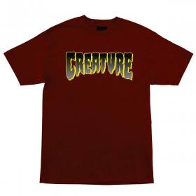 Creature Logo T-Shirt - Burgundy w/Yellow