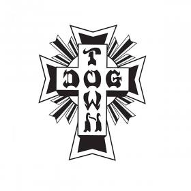 Dogtown 80s Cross Logo Sticker - Black/White 4"