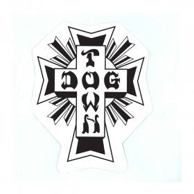 Dogtown 80s Cross Logo Sticker - White/Black/White 11"