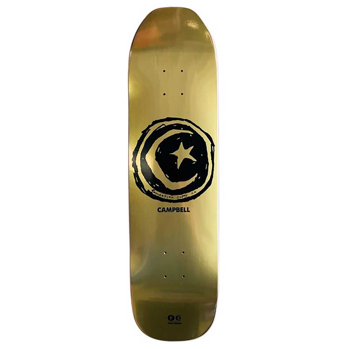 Foundation Aidan Campbell Star & Moon Skateboard Deck - Gold 8.38