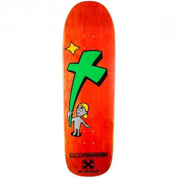 9x32.25 H-Street T-Mag Kid & Cross Park & Pool Shaped Deck - Red  Stain/Green Cross