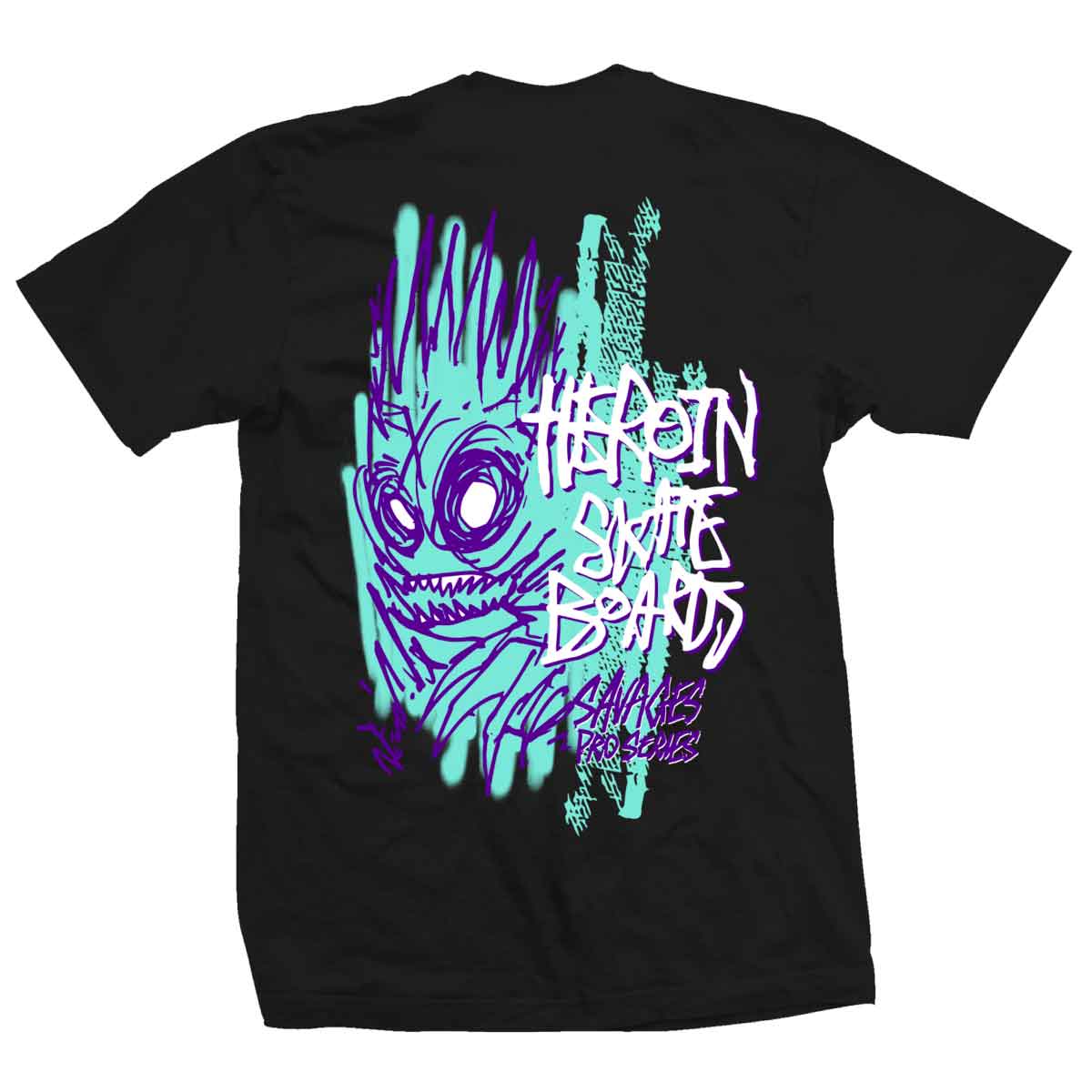 Heroin Skateboards Savages T-Shirt - Black | SoCal Skateshop