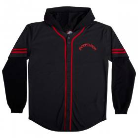 Independent Trucks Night Prowlers Long Sleeve Hooded Baseball Jersey - Black