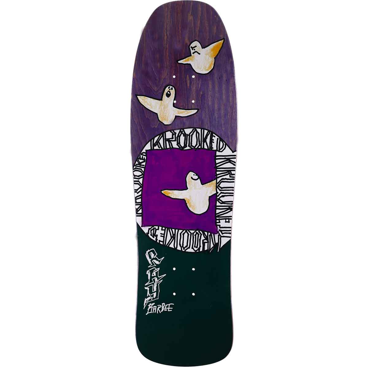 Krooked Ray Barbee Bird Nest Shaped Skateboard Deck - Purple Stain