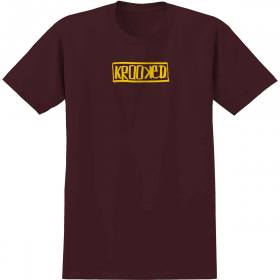 Krooked Box T-Shirt - Maroon/Yellow