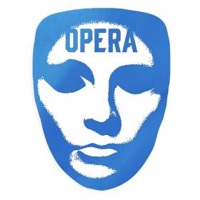 Opera Mask Foil Sticker - Blue Chrome 2.8" x 3.75"
