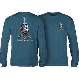 Powell Peralta Skull & Sword Long Sleeve T-Shirt - Indigo Blue