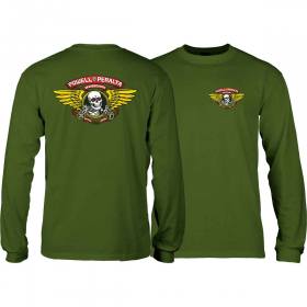 Powell Peralta Winged Ripper Long Sleeve T-Shirt - Forest Green