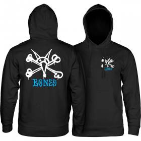 Powell Peralta Rat Bones Mid-Weight Pullover Hoodie - Black/White