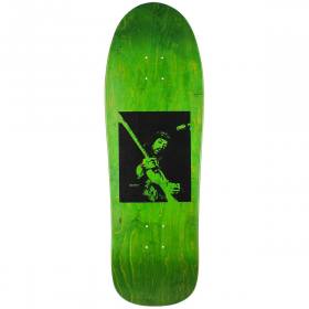 9.875x32 Prime Wood LA Ron Chatman Hendrix Flocked Shaped Deck - Green Stain